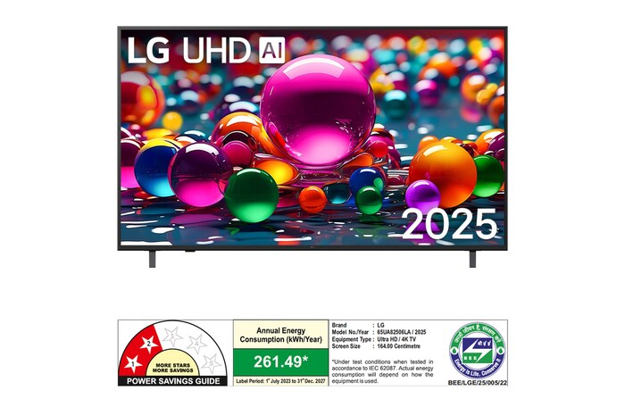 Rear view of LG UHD UA82 TV.