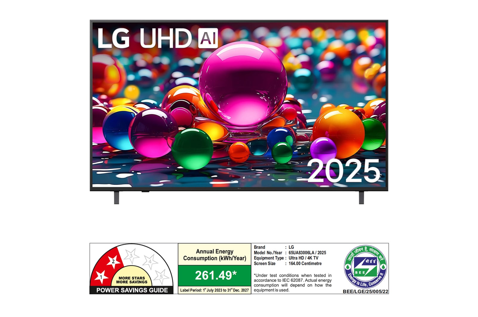 Rear view of LG UHD UA82 TV.
