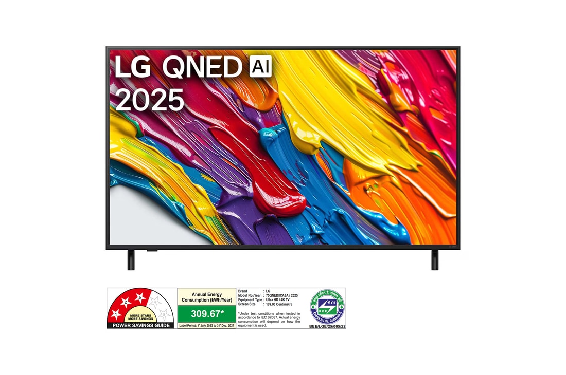 LG 75qned8ca6a qned front view