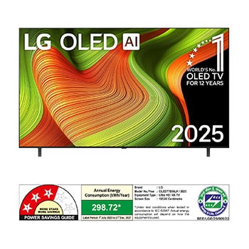 Rear view of LG OLED AI B5 4K Smart TV.