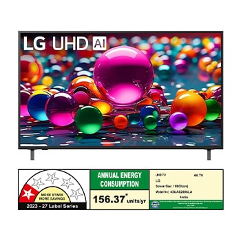 Rear view of LG UHD UA75 TV.