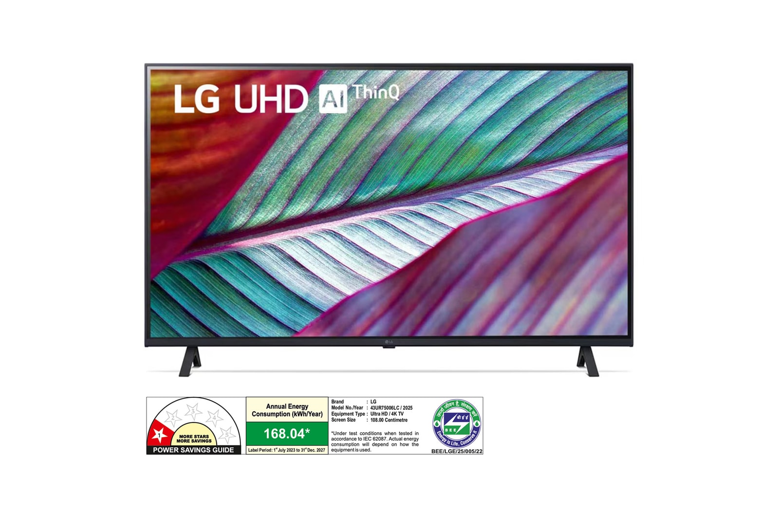 LG 43UR75006LC 4K UHD TVs front view