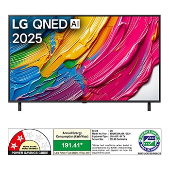Rear view of LG QNED80 TV