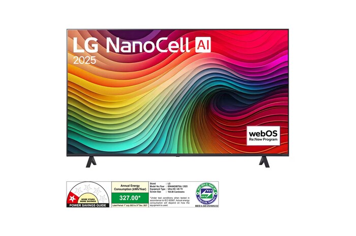 LG 65NANO80T6A NanoCell front view