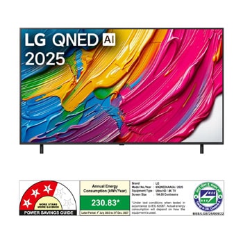 Rear view of LG QNED80 TV