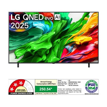 Rear view of LG QNED evo QNED85 TV