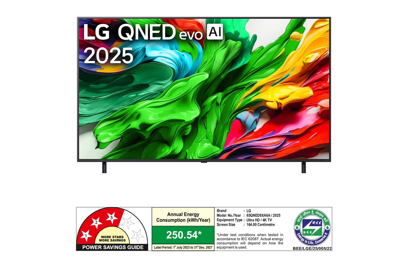 Rear view of LG QNED evo QNED85 TV