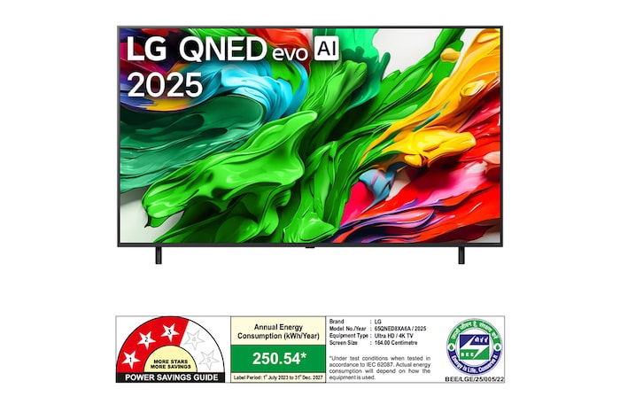 Rear view of LG QNED evo QNED85 TV