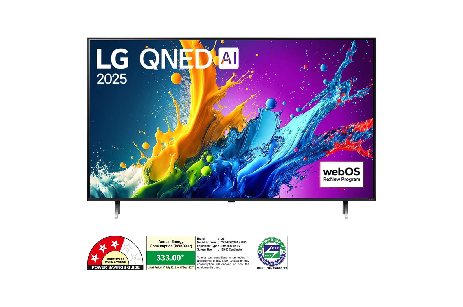LG 75QNED82T6A QNED front view