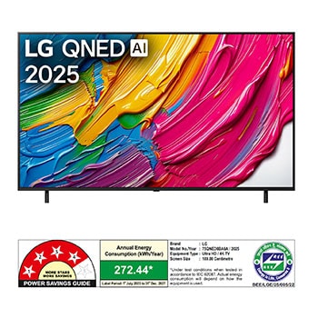 Rear view of LG QNED80 TV