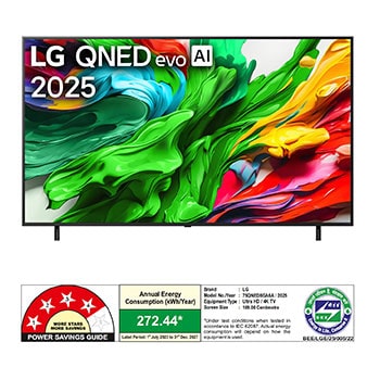 Rear view of LG QNED evo QNED85 TV