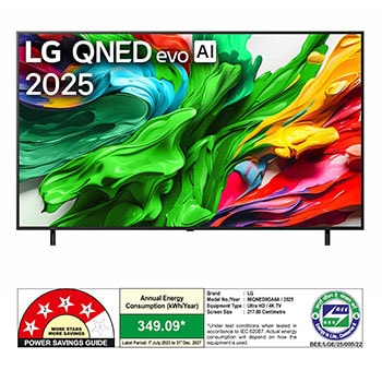 Rear view of LG QNED evo QNED85 TV