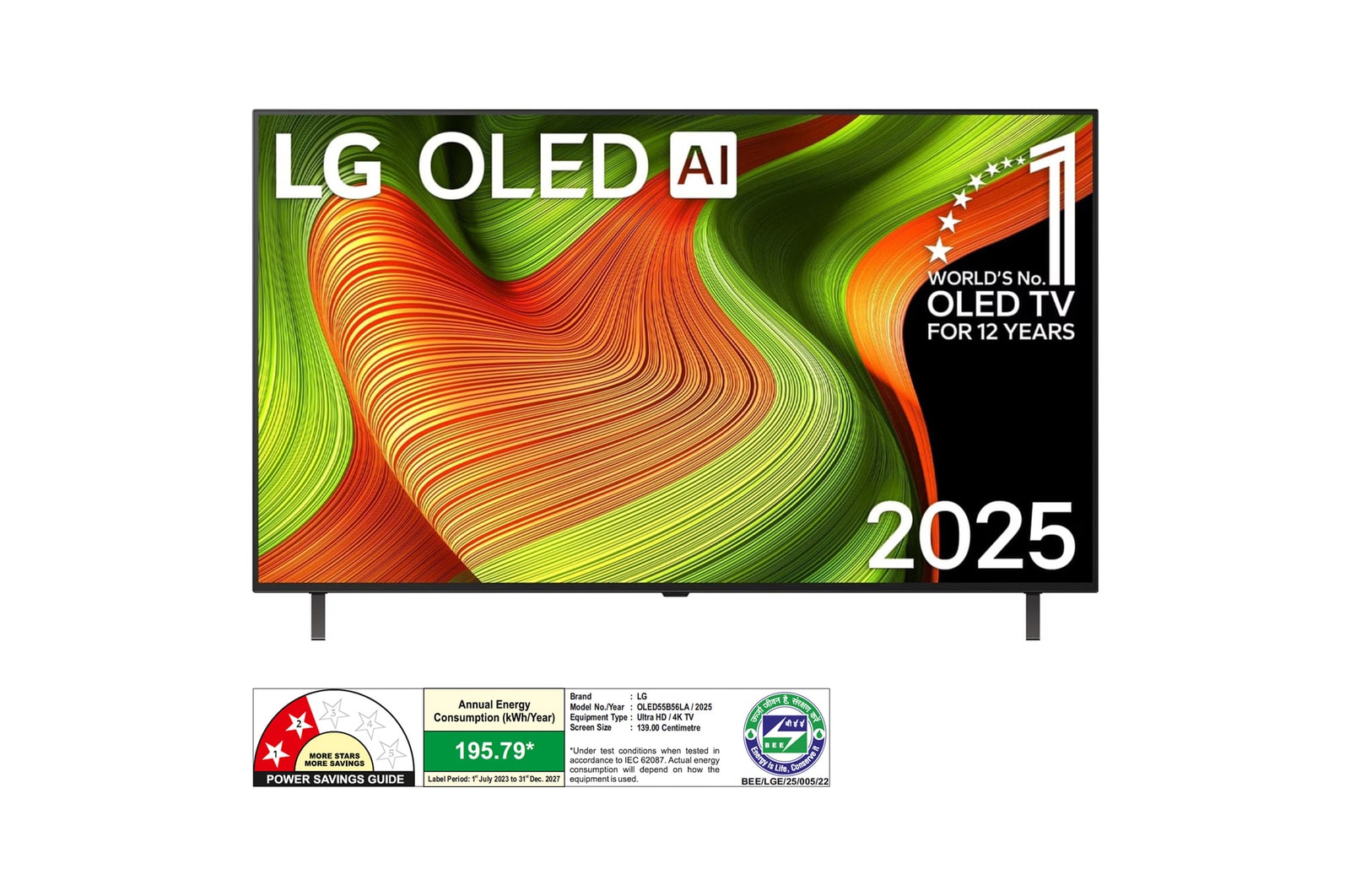 LG OLED55B56LA OLED front view