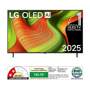 Rear view of LG OLED AI B5 4K Smart TV.