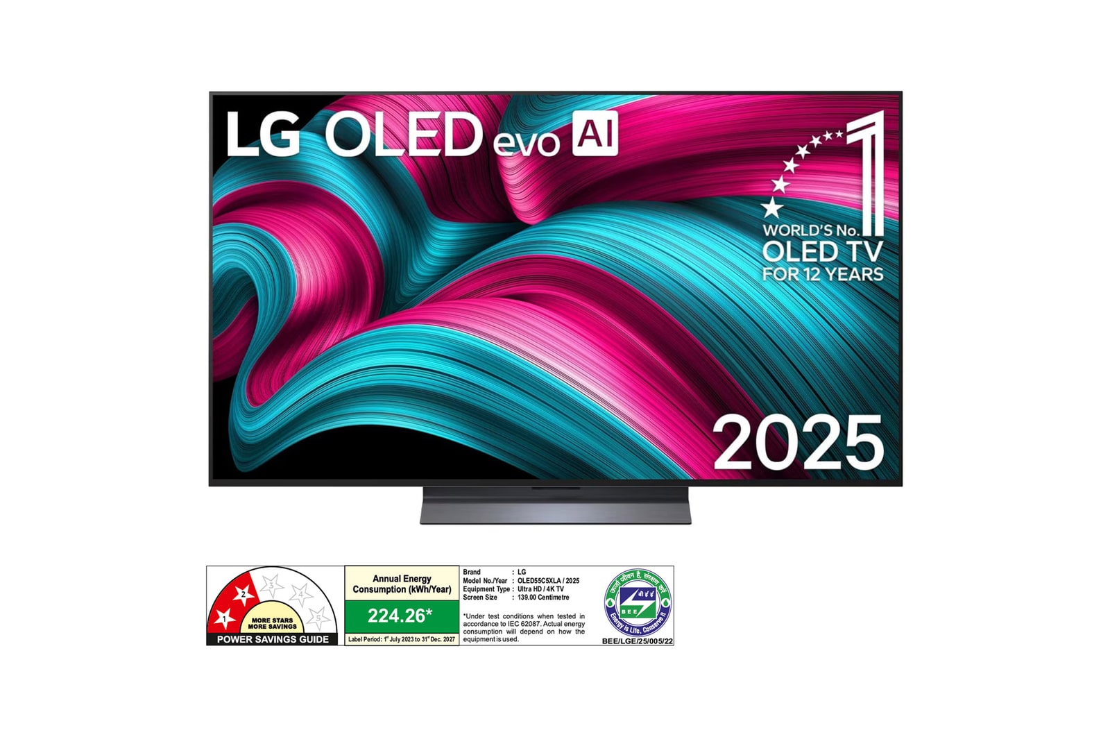 LG OLED55C5XLA OLED evo front view