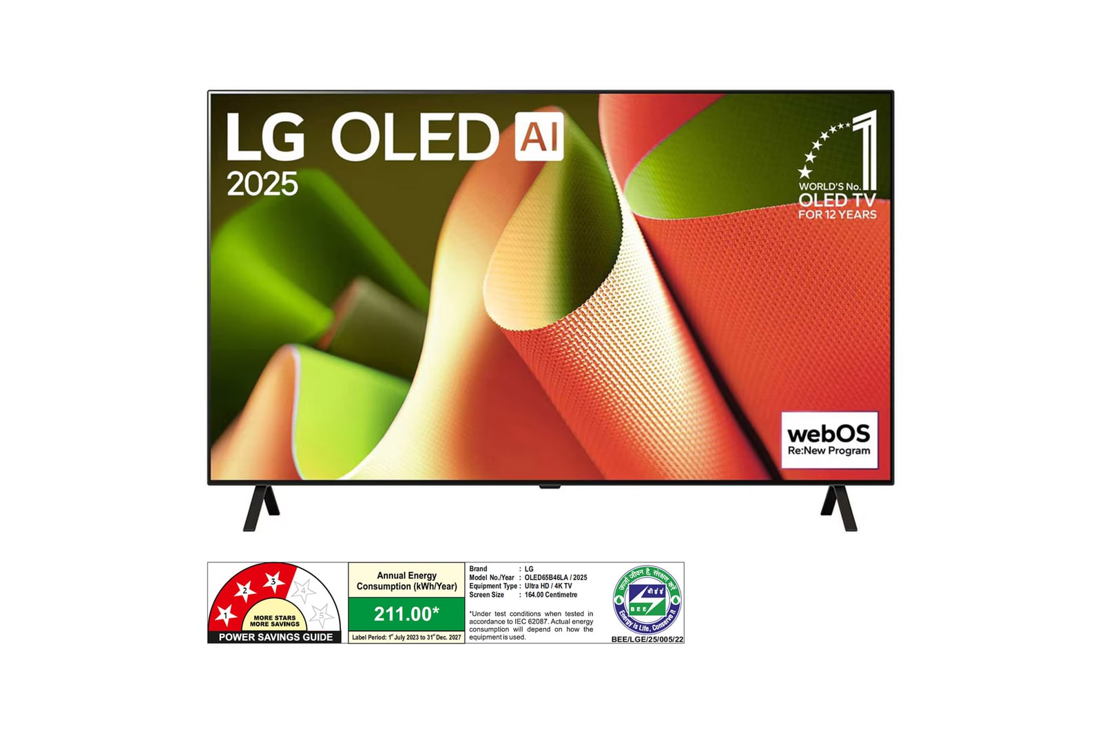 LG OLED65B46LA OLED front view