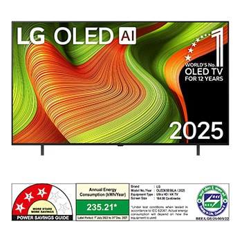 Rear view of LG OLED AI B5 4K Smart TV.