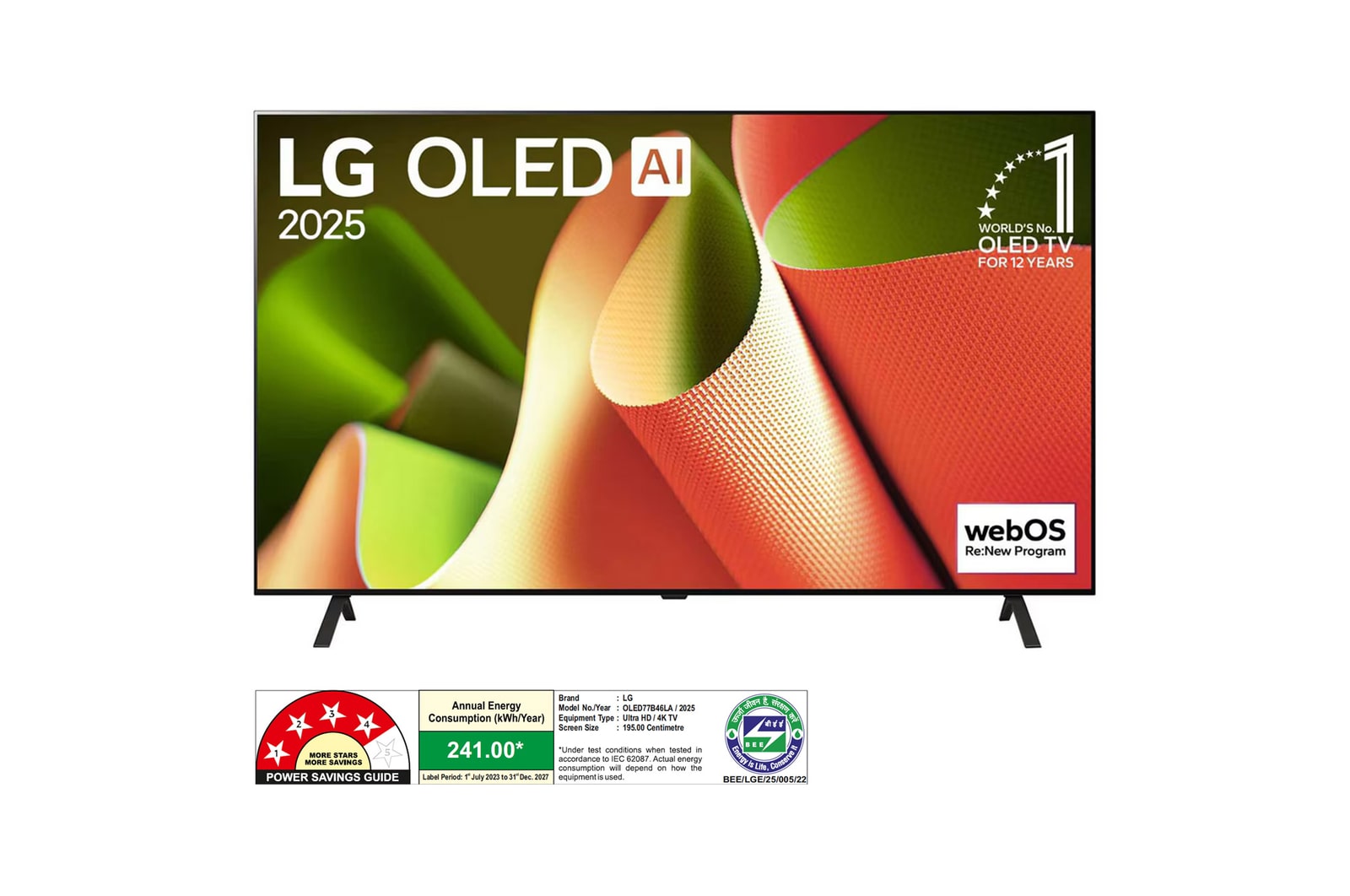 LG OLED77B46LA OLED front view