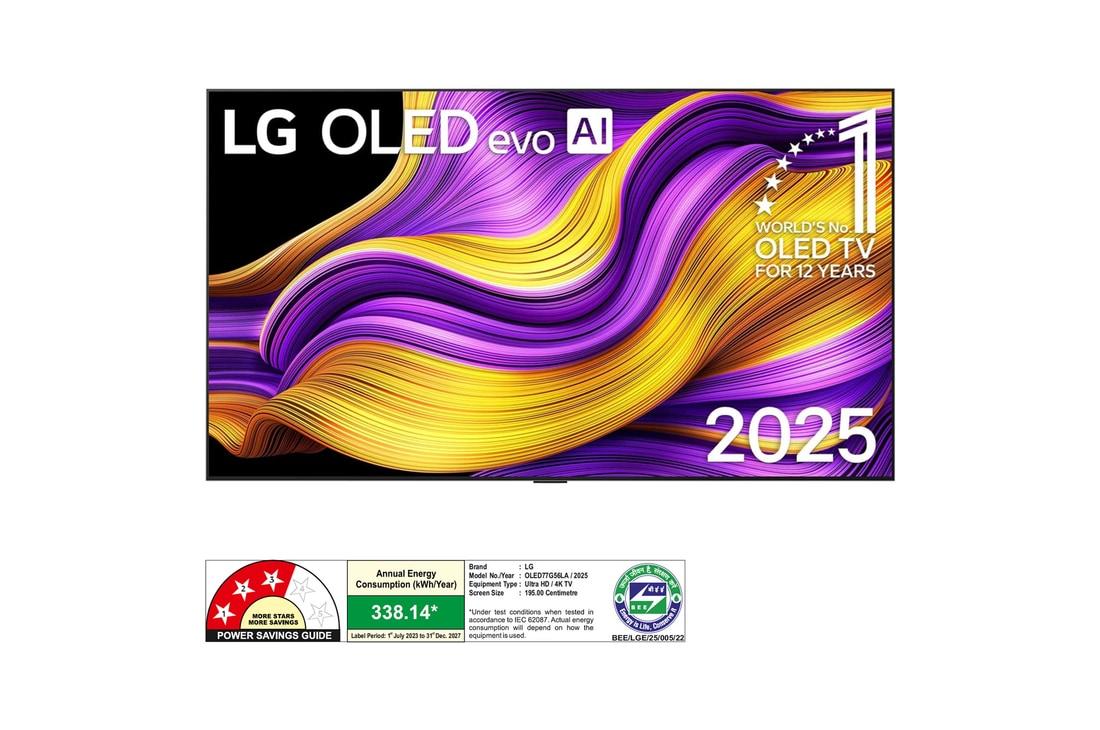 LG OLED77G56LA OLED evo front view
