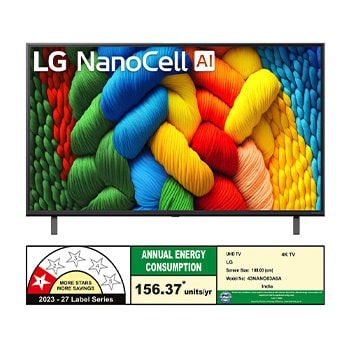 Rear view of LG NanoCell NANO80 TV.