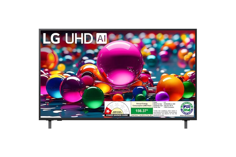LG 43UA82506LA 4K UHD TVs front view