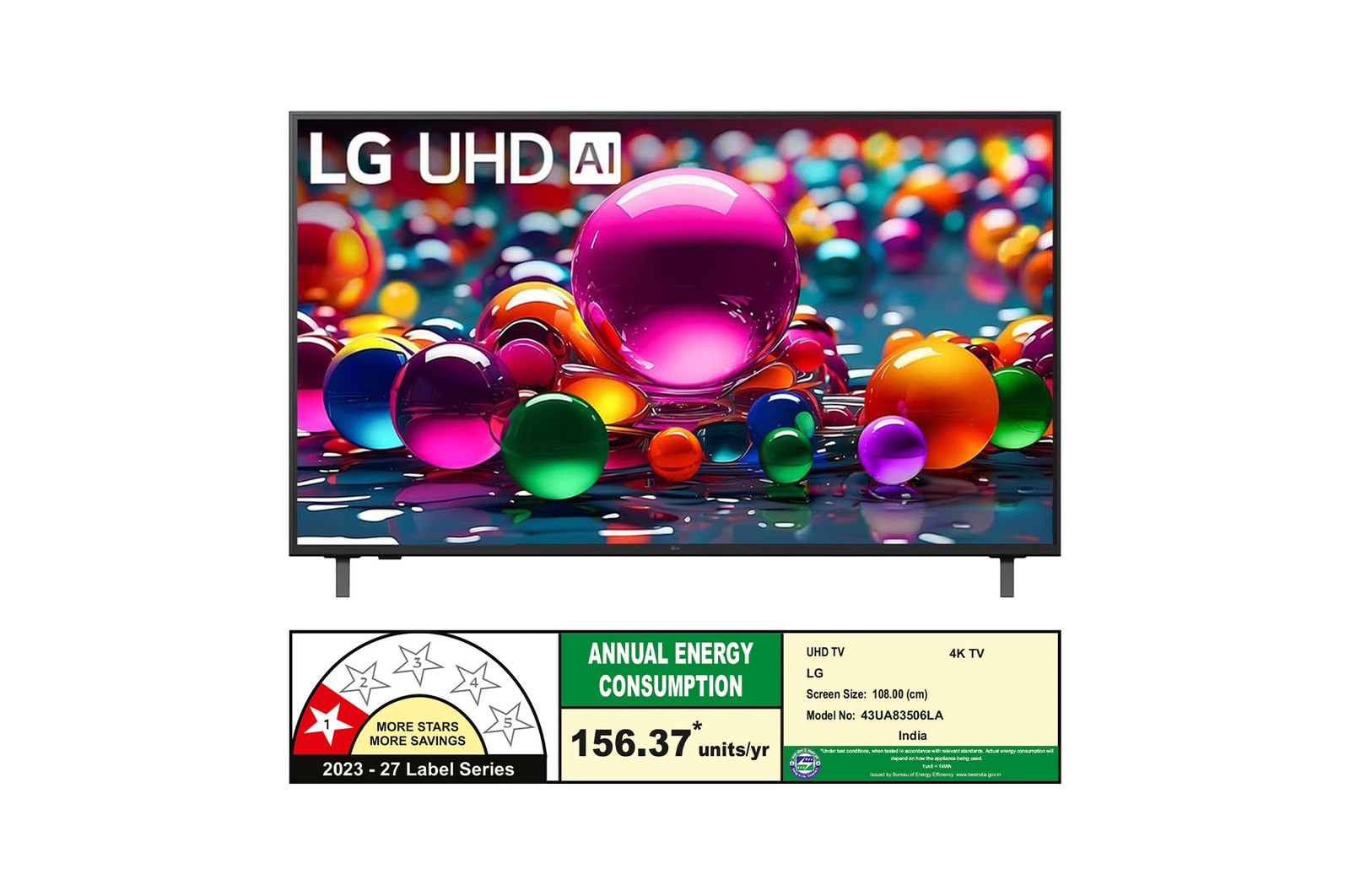 Rear view of LG UHD UA75 TV.