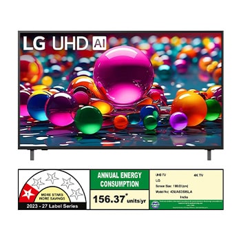 Rear view of LG UHD UA75 TV.