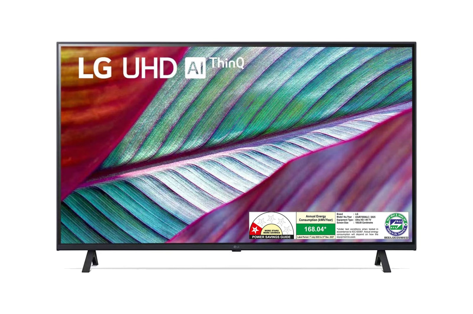 LG 43UR75506LC 4K UHD TVs front view
