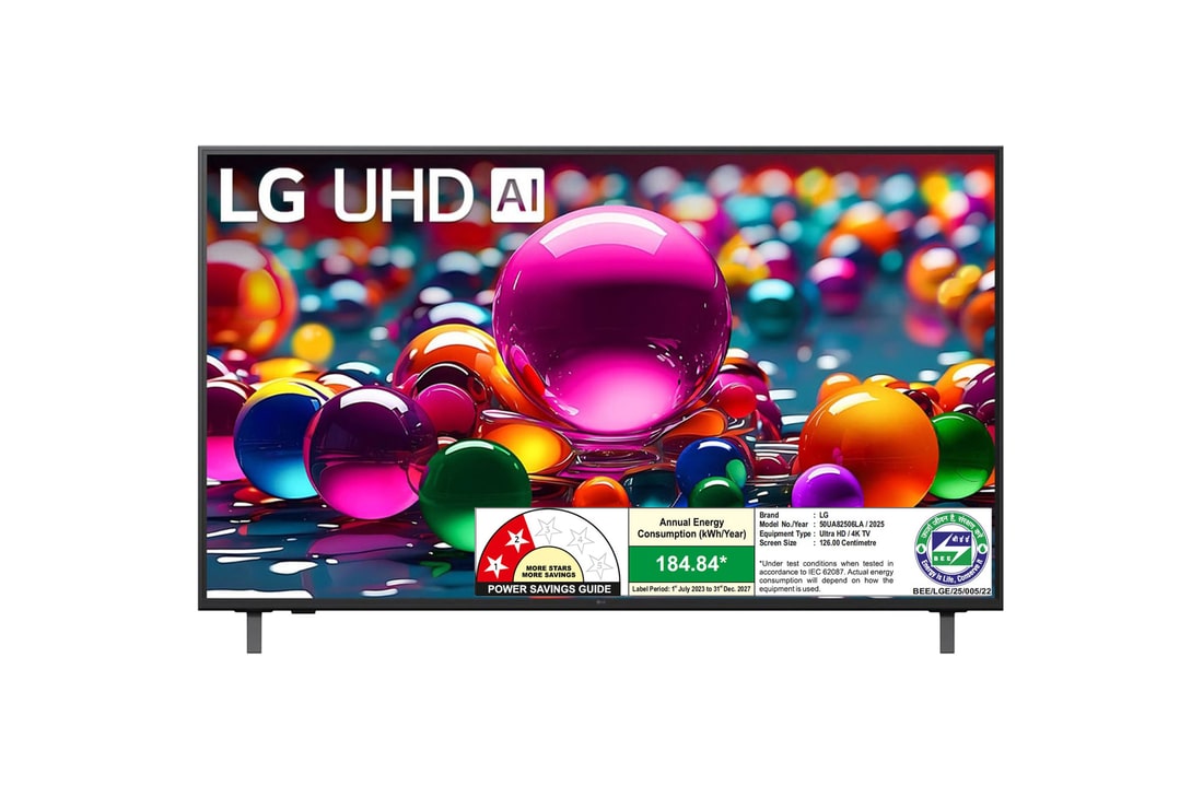 LG 50UA82506LA 4K UHD TVs front view
