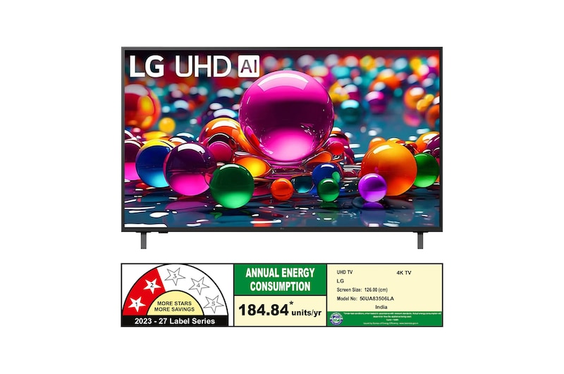 Rear view of LG UHD UA75 TV.