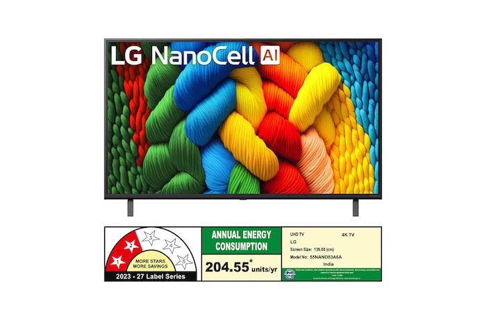 Rear view of LG NanoCell NANO80 TV.