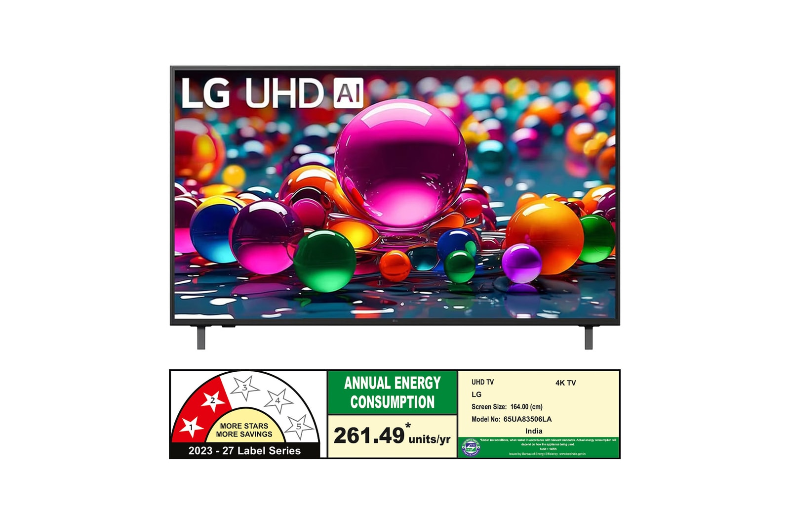 Rear view of LG UHD UA75 TV.