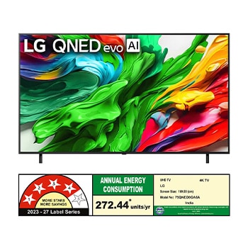 Rear view of LG QNED evo QNED85 TV