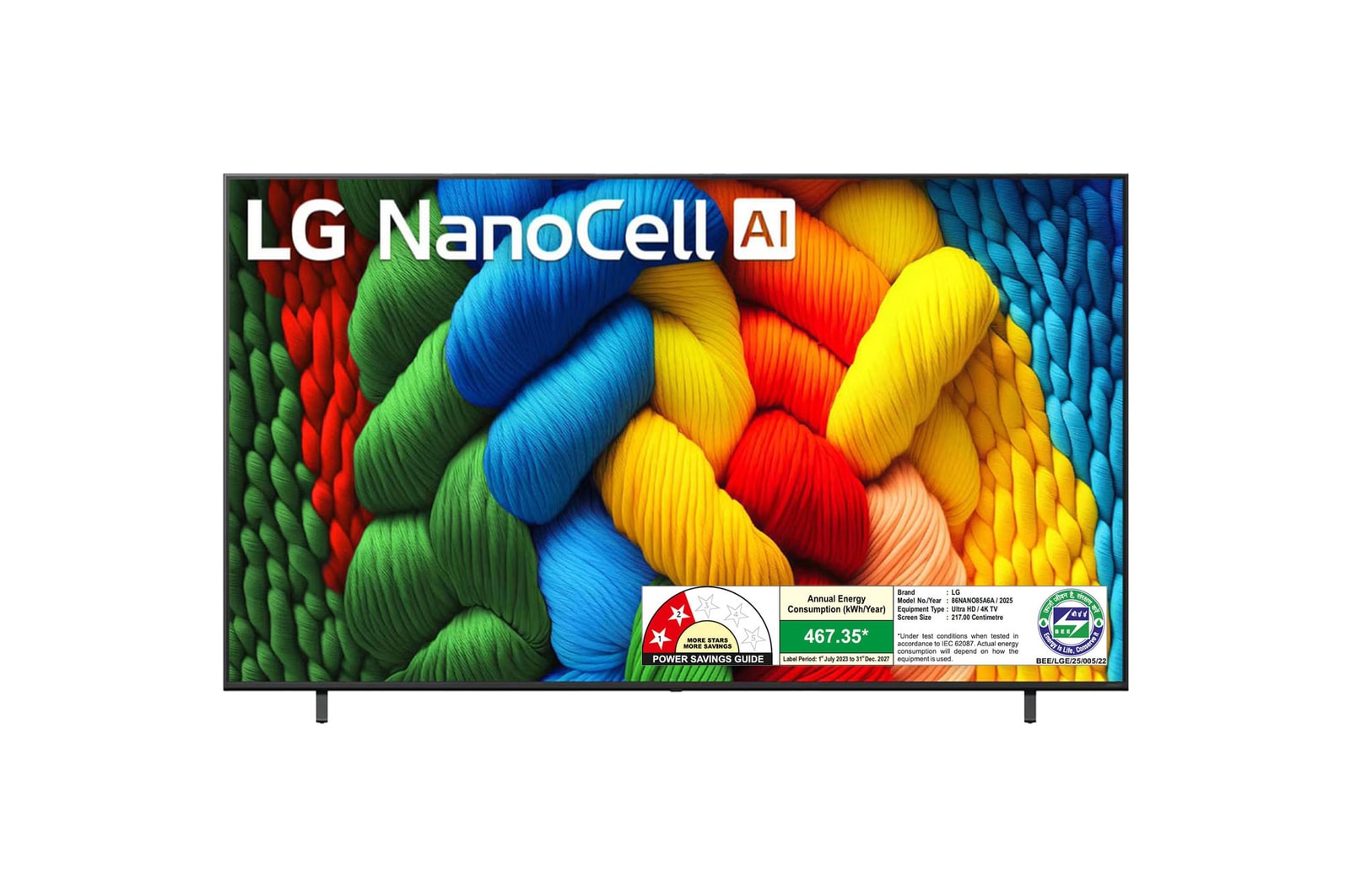 LG 86NANO85A6A NanoCell front view