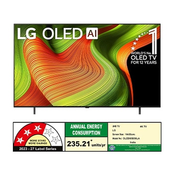 Rear view of LG OLED AI B5 4K Smart TV.