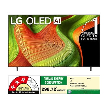 Rear view of LG OLED AI B5 4K Smart TV.