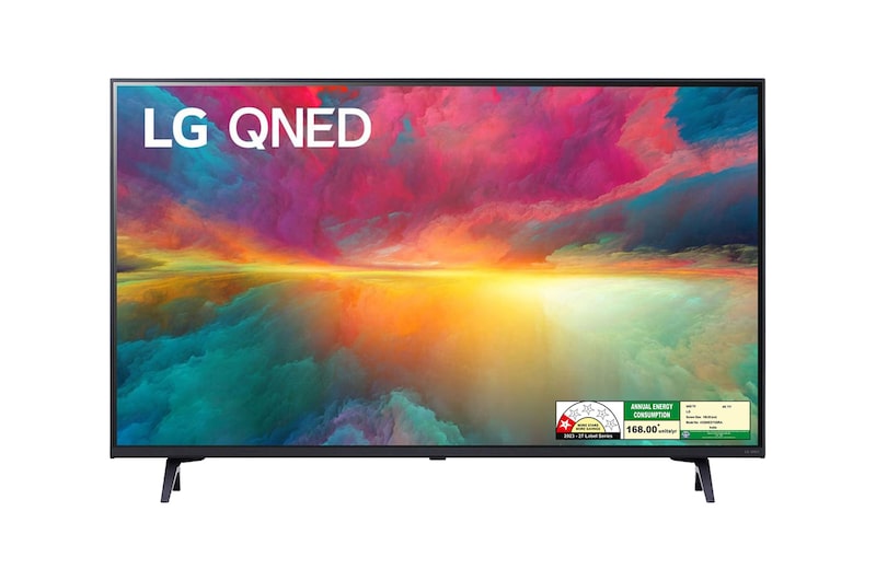 Front view of LG 108cm (43) QNED TV (QNED75), α5 Gen6 AI Processor 4K, FILMMAKER MODE™, 20W Audio Output 43QNED75SRA