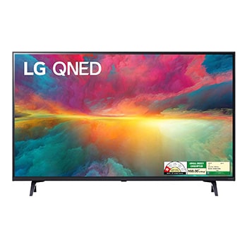 Front view of LG 108cm (43) QNED TV (QNED75), α5 Gen6 AI Processor 4K, FILMMAKER MODE™, 20W Audio Output 43QNED75SRA