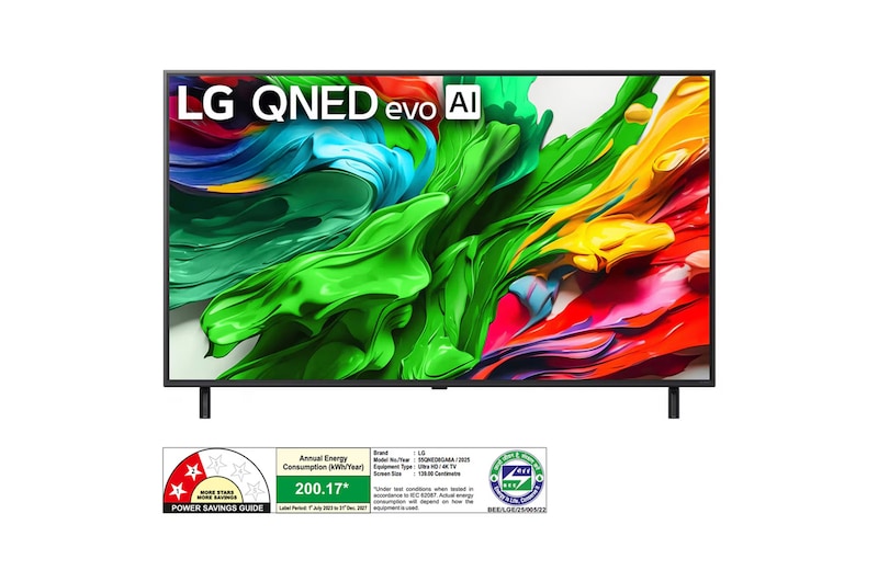 Rear view of LG QNED evo QNED85 TV