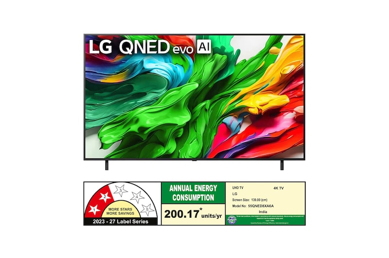 Rear view of LG QNED evo QNED85 TV