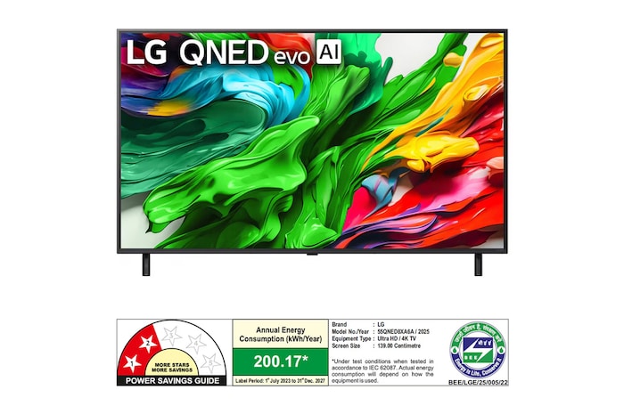 Rear view of LG QNED evo QNED85 TV