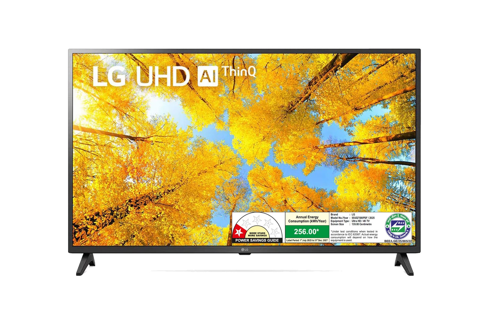 LG 55UQ7500PSF 4K UHD TVs front view