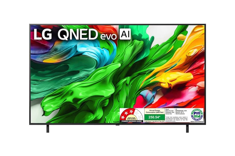 Front view of LG 164cm (65) 4K QNED 8GA MiniLED Smart TV with α8 AI Processor 4K Gen2, FILMMAKER MODE ™, AI Picture Pro with Dolby Vision & Atmos 65QNED8GA6A