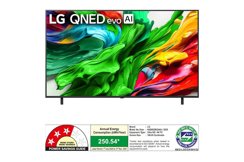 Rear view of LG QNED evo QNED85 TV