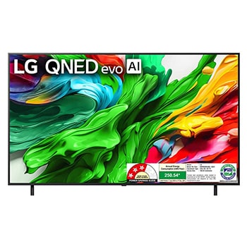 Front view of LG 164cm (65) 4K QNED 8GA MiniLED Smart TV with α8 AI Processor 4K Gen2, FILMMAKER MODE ™, AI Picture Pro with Dolby Vision & Atmos 65QNED8GA6A