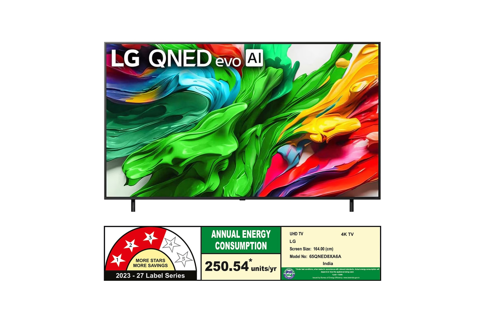 Rear view of LG QNED evo QNED85 TV