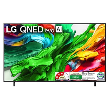 Front view of LG 164cm (65) 4K QNED 8XA MiniLED Smart TV with α8 AI Processor 4K Gen2, FILMMAKER MODE ™, AI Picture Pro with Dolby Vision & Atmos 65QNED8XA6A