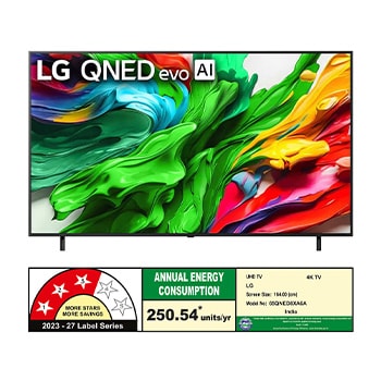 Rear view of LG QNED evo QNED85 TV