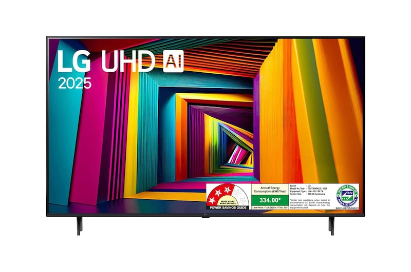 LG 75UT90406LB 4K UHD TVs front view