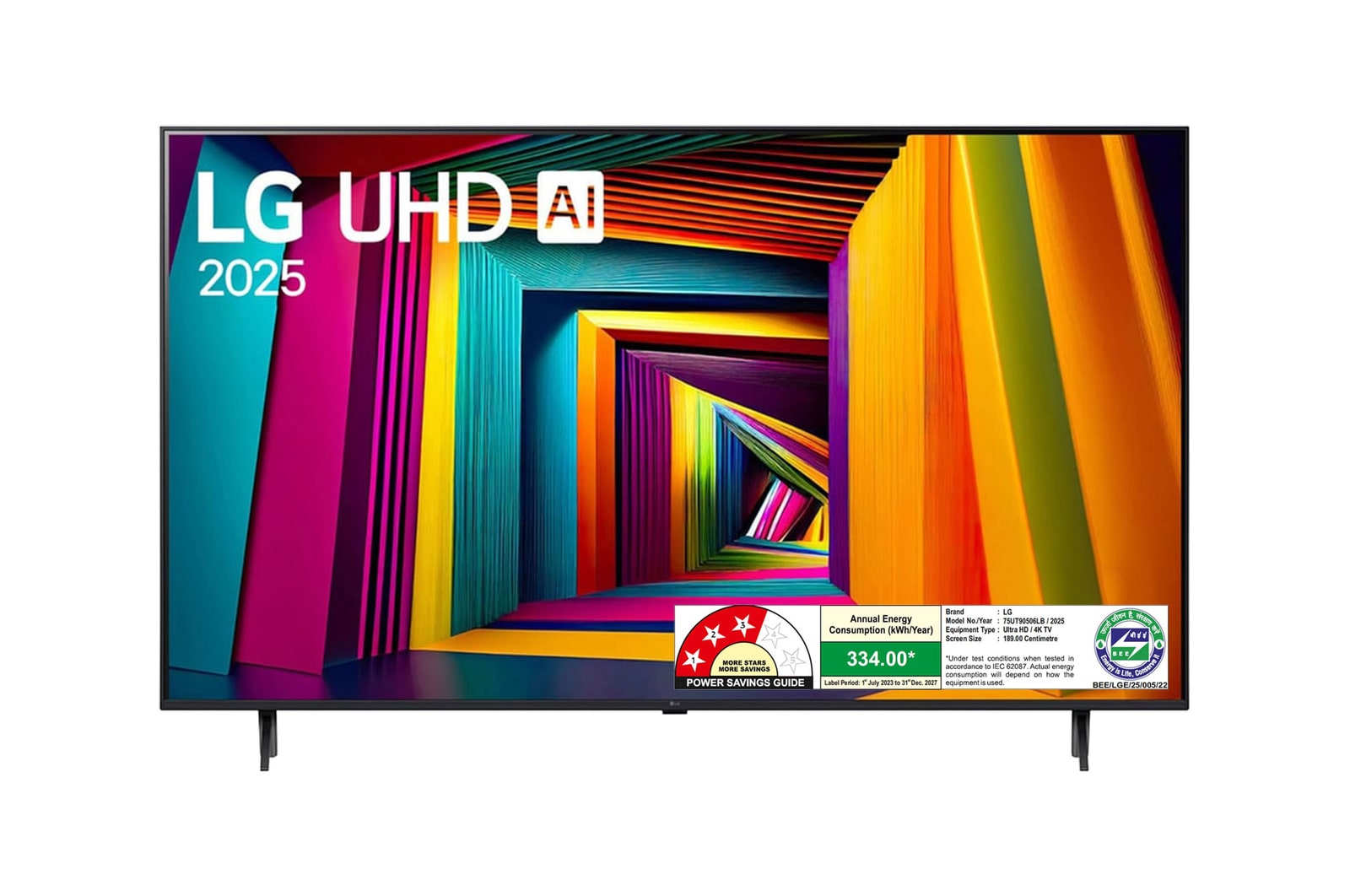 LG 75UT90506LB 4K UHD TVs front view